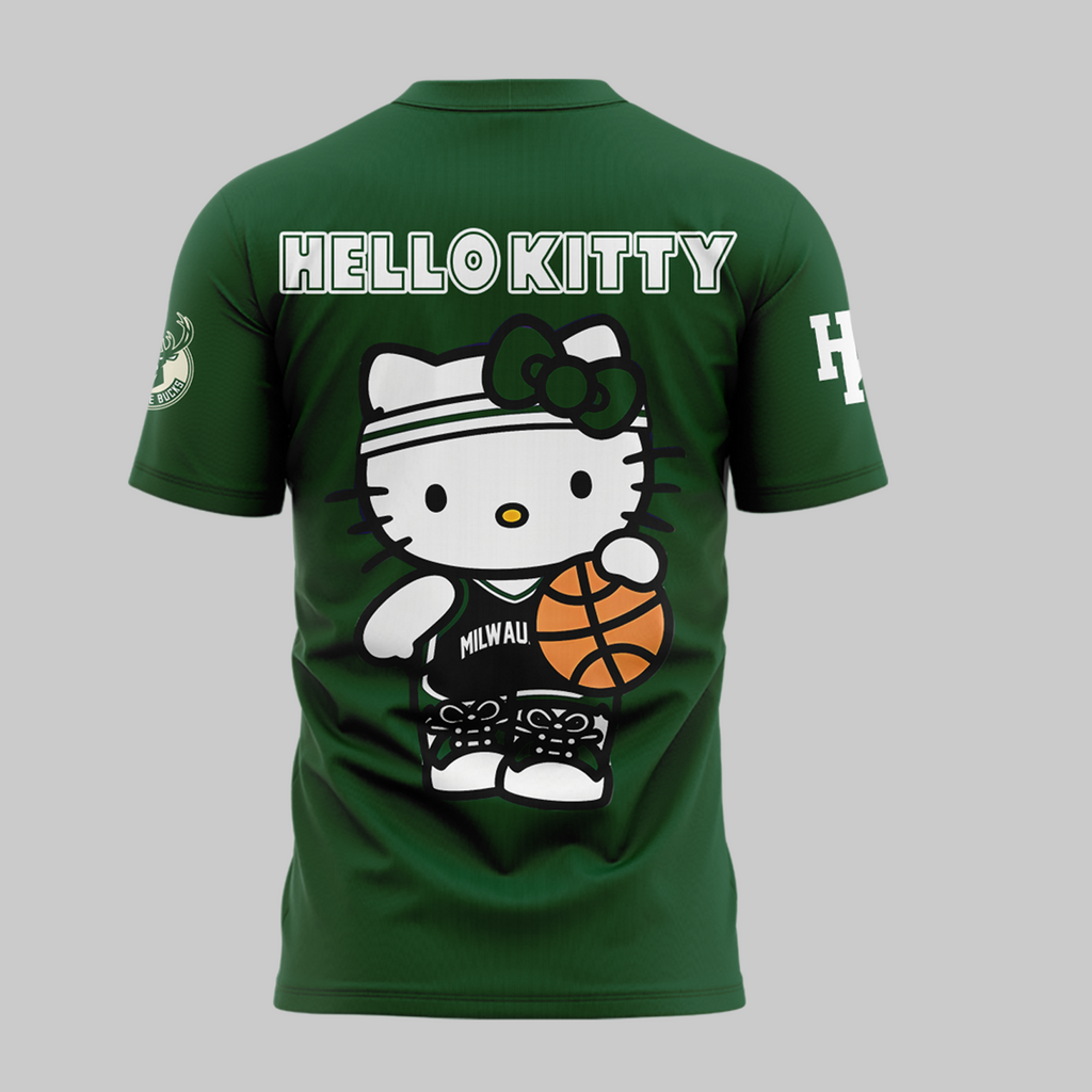 Special New Milwaukee Bucks x Hello Kitty Tshirt 2024