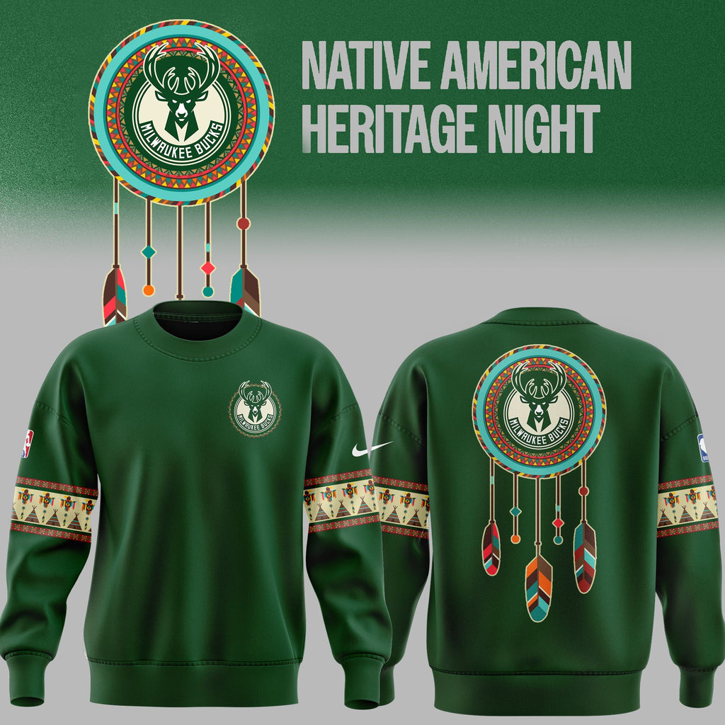 Limited Edition Native American Heritage Night Milwaukee Bucks Sweatshirt