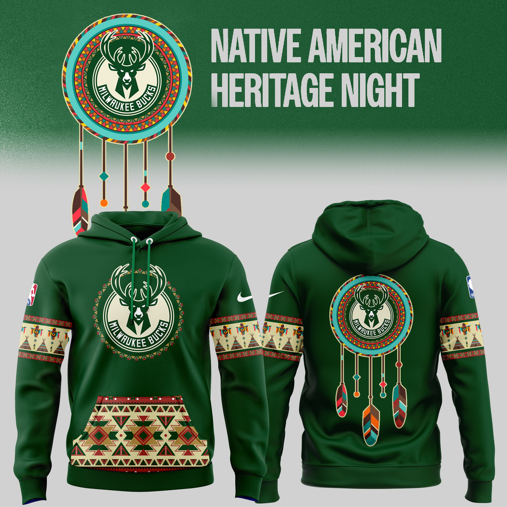 Limited Edition Native American Heritage Night Milwaukee Bucks Hoodie