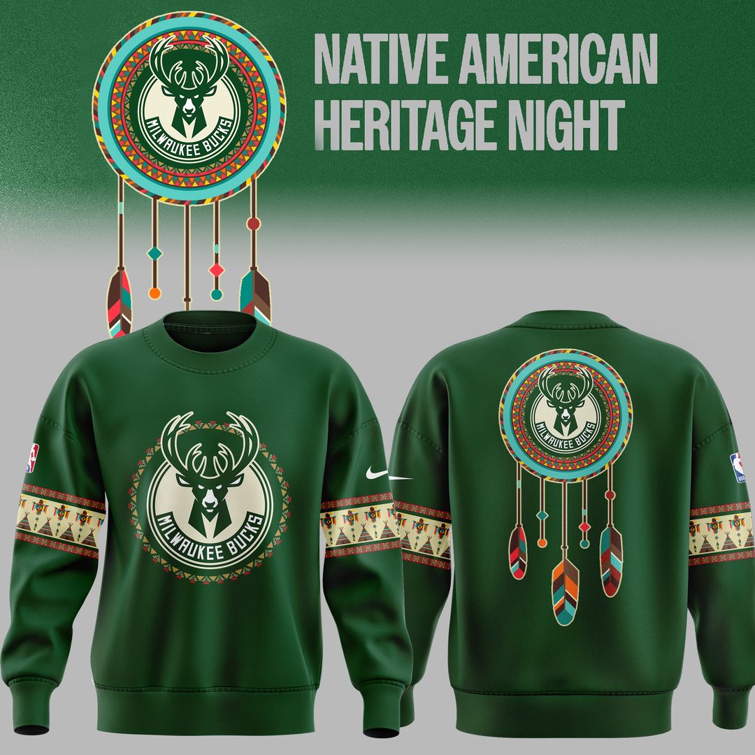 Limited Edition Native American Heritage Night Milwaukee Bucks Sweatshirt