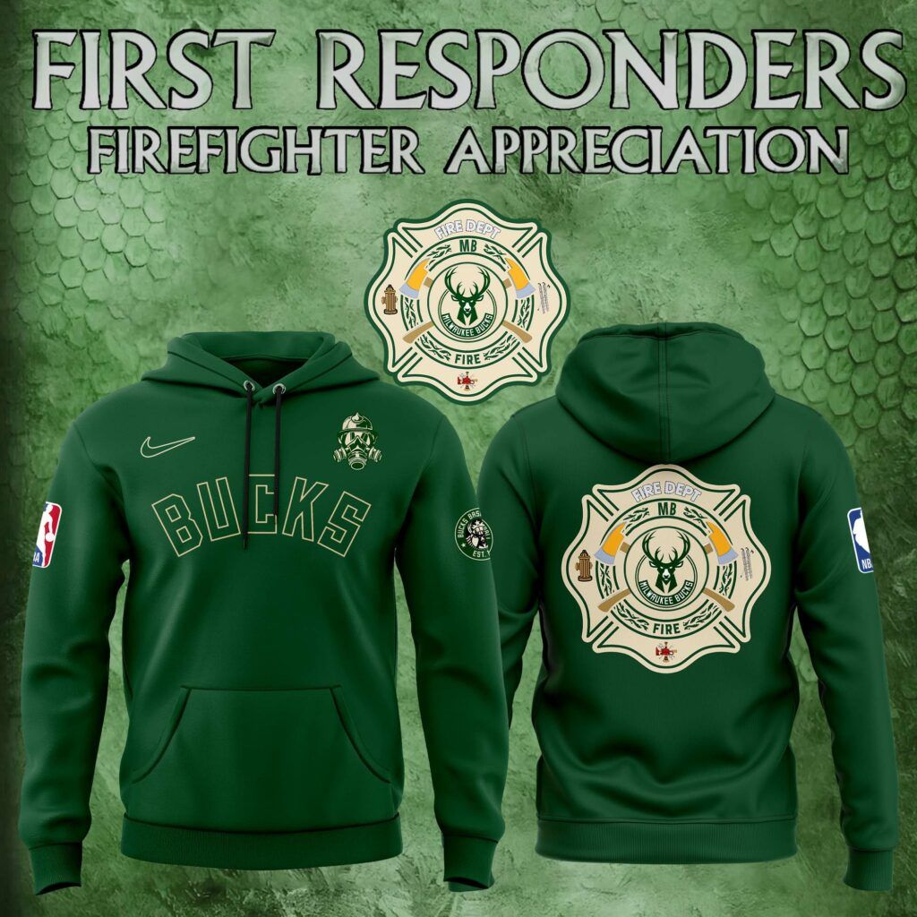 Milwaukee Bucks NBA x 2024 Firefighter Appreciation Night Premium Limited Pullover Hoodie