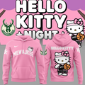 Special New Milwaukee Bucks x Hello Kitty Pink Hoodie 2024