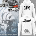 2025 Bengals Wordmark Helmet Logo White Hoodie