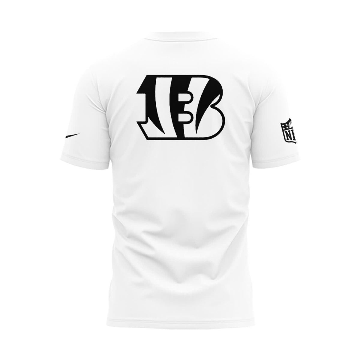 2025 Bengals Wordmark Helmet Logo White T-Shirt