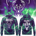 Special Edition Throwback Purple Milwaukee Bucks Fear The Deer Hoodie