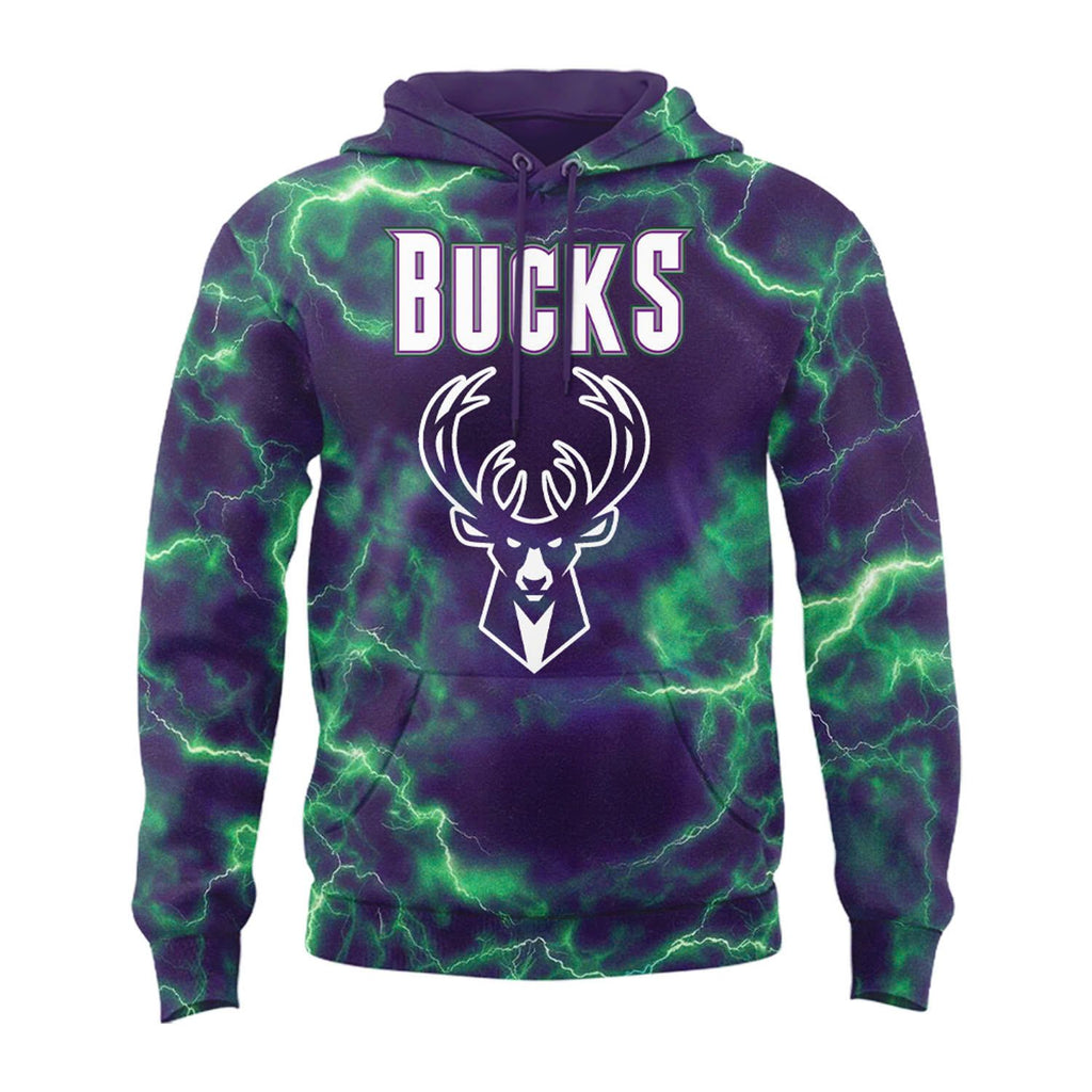 Special Edition Throwback Purple Milwaukee Bucks Fear The Deer Hoodie