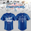 .Los Angeles Dodgers NL West Division Champions 2026 3D Graphic Baseball Jersey V6