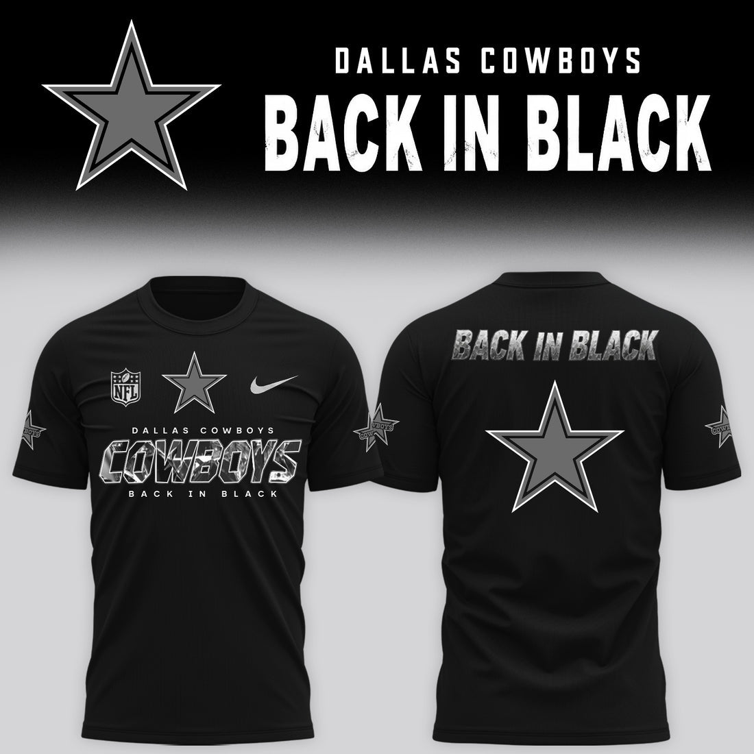 2026 Dallas Cowboys - Back In Black Limited Edition Tshirt