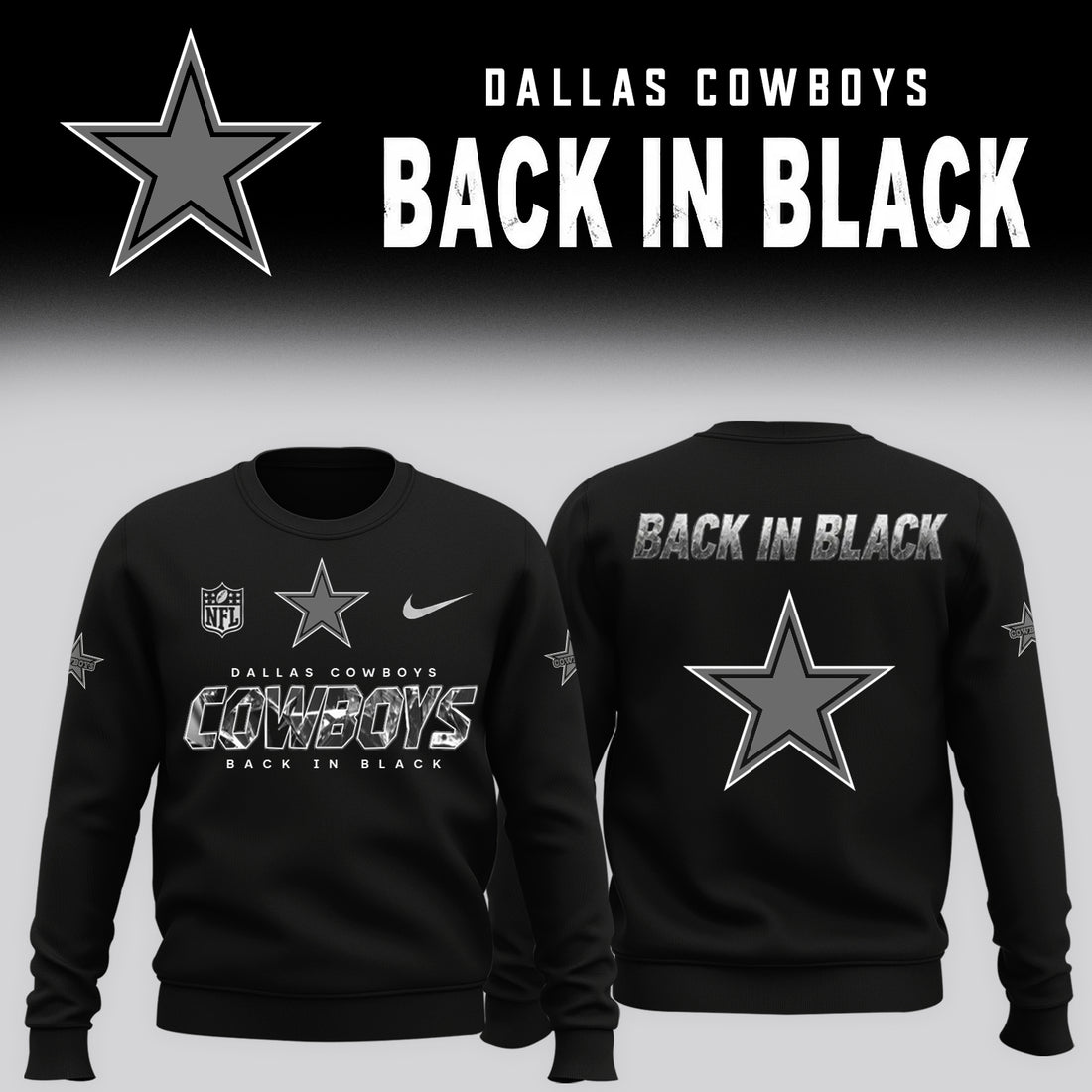 2026 Dallas Cowboys - Back In Black Limited Edition Sweater