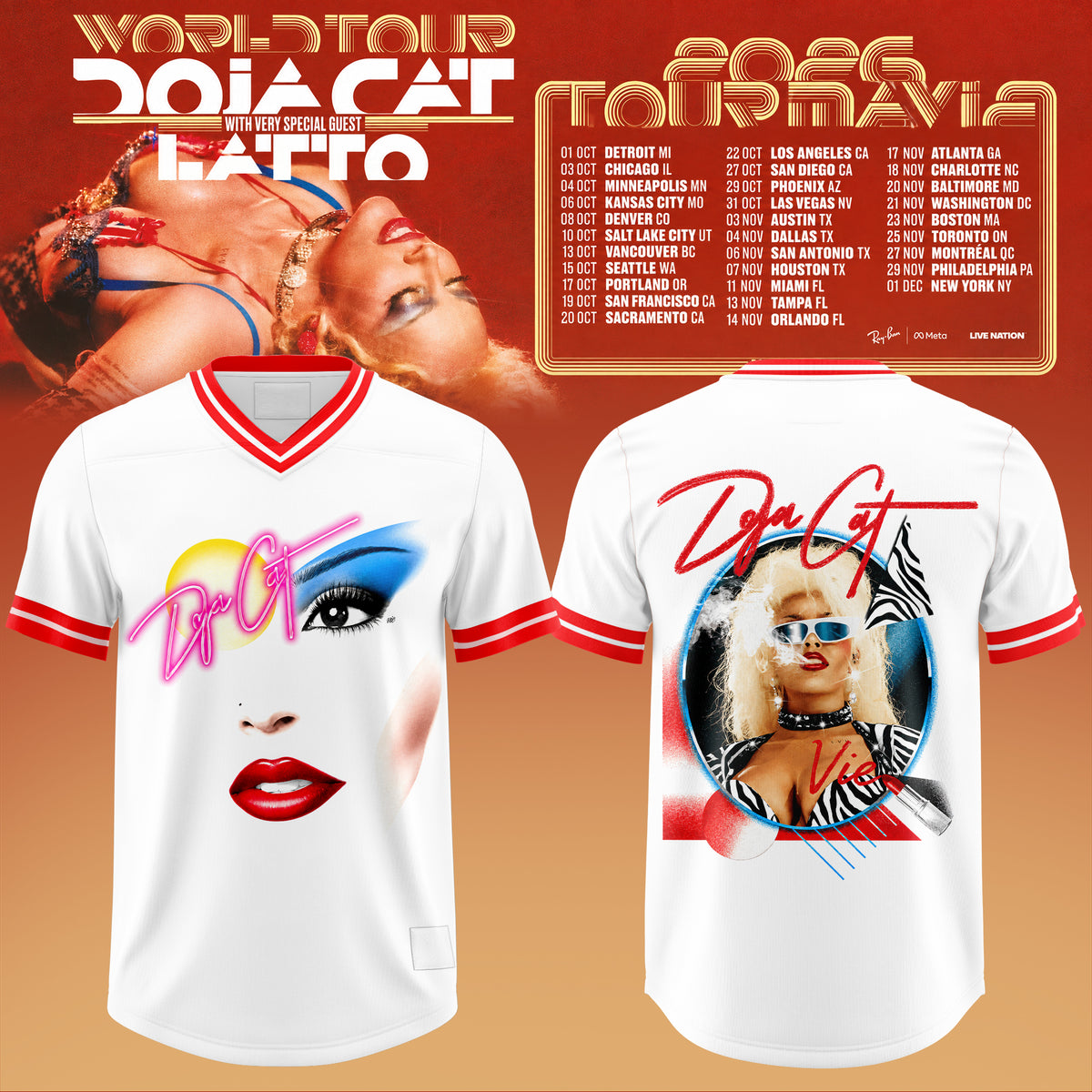 Doja Cat Tournavia World Tour 2026 Football Jersey V2